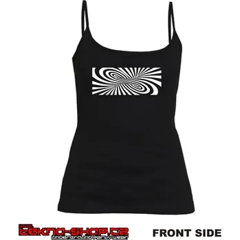 TEKNOSHOP Spiral tekno tílko s potiskem dámské L černé
