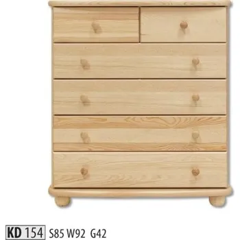 Ložnice ImportWorld Komoda Ponty masiv v92 x š85 x h42 cm (Barva dřeva: Šedá)