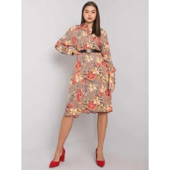 Dámské šaty Dámské šaty vzorované CHRISTELLE tmavě béžové