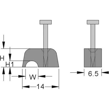 262262 Příchytka s hřebíčkem pro kulaté kabely 13,2 mm, světle šedá, Haupa