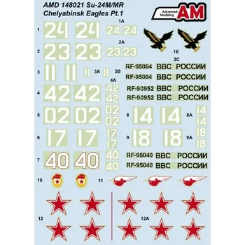 Plastikový model Advanced modeling 1/48 Decals Su-24M/MR Chelyabinsk Eagles Pt.1