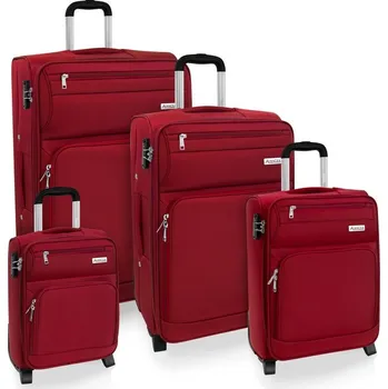 AVANCEA Sada textilních cestovních kufrů GP9196 červená 2W XS,S,M,L