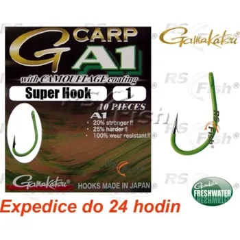 Rybářský háček Gamakatsu G-Carp A1 Super Hook Camo Green 6