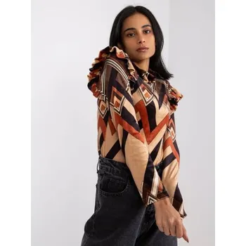 Dámská halenka Dámská halenka s potisky ANNABEL hnědobéžová