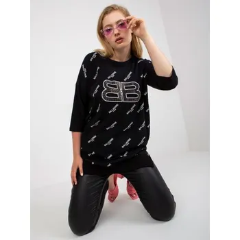 Dámská halenka Dámská halenka dlouhá plus size CARMELA černá