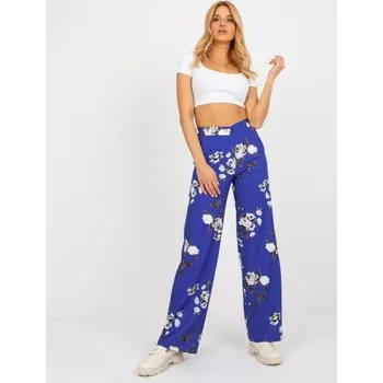 Dámské kalhoty Dámské kalhoty květinové STELLA kobaltové