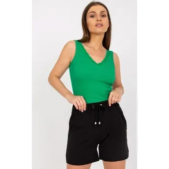 Dámský top pruhovaný RUE PARIS tmavě zelený