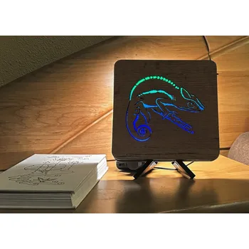 Lampička Li-Go "Chameleón" lampa 19x19cm provedení povrchu: dub