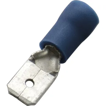 Kabelové oko 263424 Kolík plochý s nylon-izolací 1,5 - 2,5 mm2, 6,3 x 0,8 modrá, Haupa