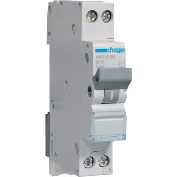 Jistič MKN506 Jistič 6A 1P+N 1M char.B 6kA, Hager