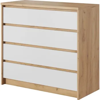 Komoda Eoshop Komoda 93 4S LOXE, Dub Craft Zlatý / Bílá