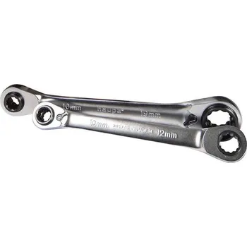 Ráčna 110782 Klíč ráčnový 4v1 10x13 + 17x19 mm, Haupa