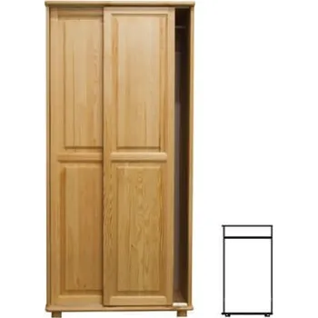 Šatní skříň ImportWorld Šatní skříň z masivu Johana posuvné dveře (Barva dřeva: Borovice)