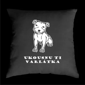 Dekorativní polštářek TEKNOSHOP Cute Dog tekno polštářek s potiskem černý