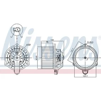 Ventilátor topení a klimatizace vnitřní ventilátor NISSENS 87568
