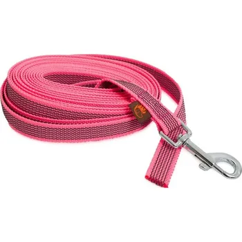 Vodítko pro psa Firedog Stopovačka pogumovaná 20 mm klasická karabina 5 m Barva: Růžová