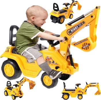 Dětské odrážedlo 2v1 bagr s nočníkem žlutý Odrážedlo Dětské odrážedlo 2v1 bagr s nočníkem žlutý