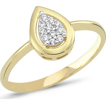 Prsten Lillian Vassago Zlatý prsten se slzou a zirkony LLV66-GR072 Velikost prstenu: 50