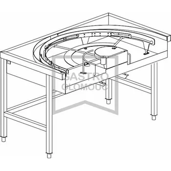Dílenský stůl KROMO Stůl rohový 180° mechanizovaný 850 x 1500 x 850 mm Varianta: Stůl rohový 180° mechanizovaný 850 x 1500 x 850 mm