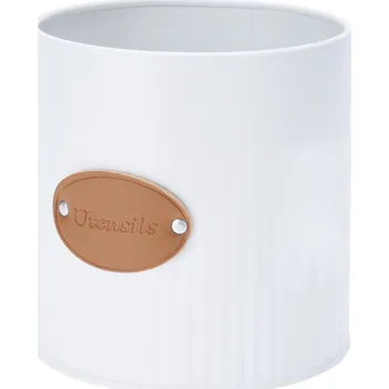 Lajza stojan na kuchyňské náčiní kovový 12 cm bílý