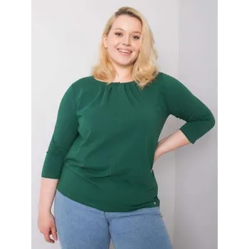 Dámská halenka Dámská halenka plus size bavlněná JODIE tmavě zelená
