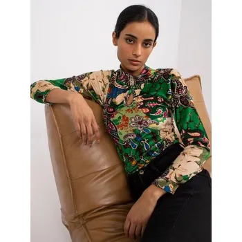 Dámská halenka Dámská halenka vzorovaná velurová BOLOGNA zelená