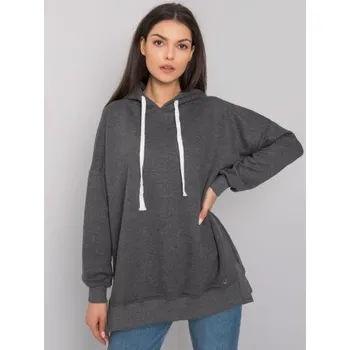 Dámská mikina Dámská mikina s kapucí melanžová základní CLEVELAND tmavě šedá