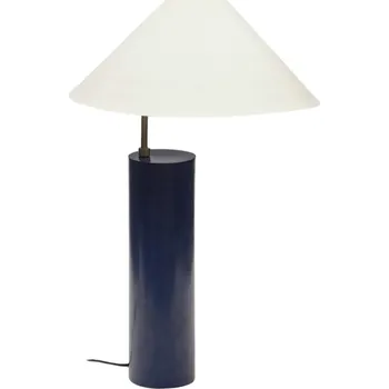 Lampička Modro bílá kovová stolní lampa Kave Home Shiva 42 cm