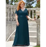 Ever Pretty večerní a společenské šaty EP09890-4 petrolejově-modrá 5XL