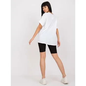 Dámské tričko s nášivkou bavlněné DOUBLE bílé a oranžové