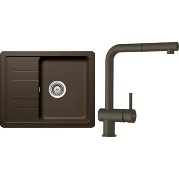 Granitový dřez Set Schock S1-2 (dřez Toledo D-100XS Bronze + baterie Epos.120 Bronze)