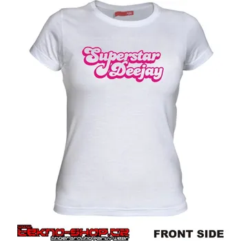 Dámské tričko TEKNOSHOP Deejay Superstar tekno tričko s potiskem dámské S černé