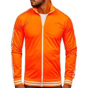 Pánská mikina Oranžová pánská mikina na zip se stojáčkovým límcem retro style Bolf 11113 - M