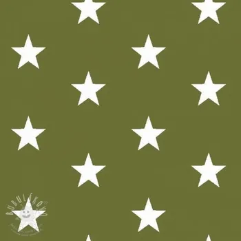 Bavlněná látka Stars green