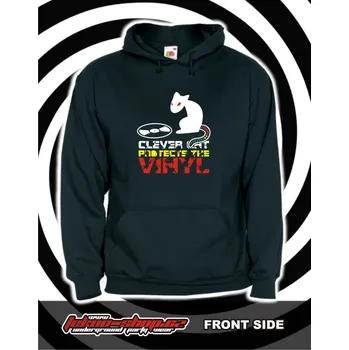 Pánská mikina TEKNOSHOP Clever Cat tekno mikina s kapucí s potiskem