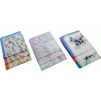 Látkový kapesník ETEX HOŘICE s.r.o Dámský kapesník - květiny 6 ks - světlý mix varianta: dámský - světlý mix 6 ks