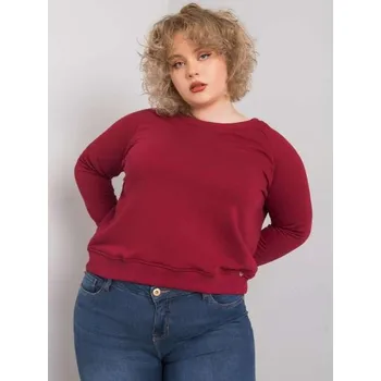 Dámská mikina Dámská mikina plus size bavlněná DONNA bordó