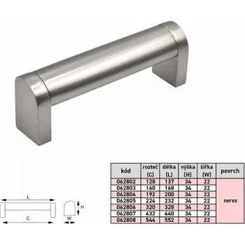 Věšák Úchytka KARIN 128/136 NEREZ