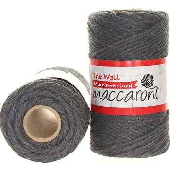 Příze Maccaroni The Wall 3mm tmavě šedá 105
