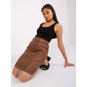 Dámská sukně Dámská sukně na zip mini JAEN hnědá