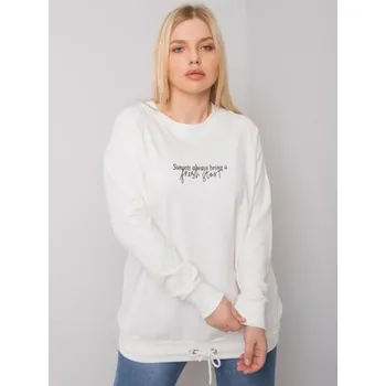 Dámská mikina Dámská mikina s nápisem plus size MARLOW ecru