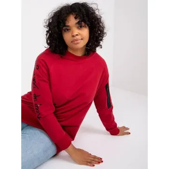 Dámská tunika Dámská tunika s nápisy na rukávech plus size PARMA bordó