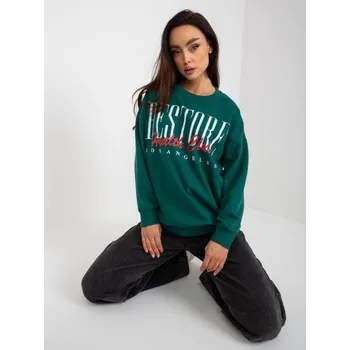 Dámská mikina Dámská mikina s potiskem bez kapuce AMY tmavě zelená