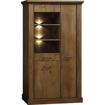 Knihovna Eoshop TICANA T-10 vitrína 3D (Barva dřeva: Jasan světlý)