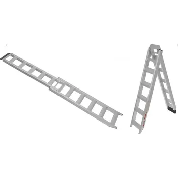 Nakládací rampa pro vozidlo Hliníková nájezdová rampa skládací pro motocykl QTECH skládací délka 190 cm, šíře 18-23,5 cm, nosnost 300 kg (Nájezd pro motorku, doplňky pro motokros)