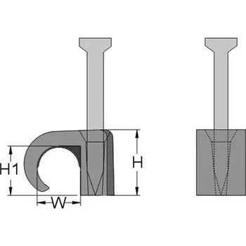 262204 Příchytka s hřebíčkem pro kulaté kabely 3 - 5 mm, bílá, Haupa