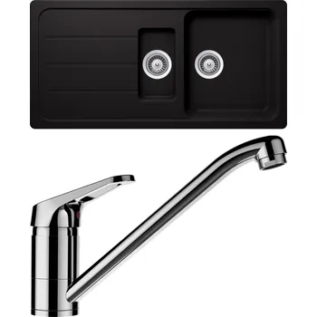 Granitový dřez Set Schock S26-6 (dřez Formhaus D-150L Nero + baterie Cosmo Chrom)