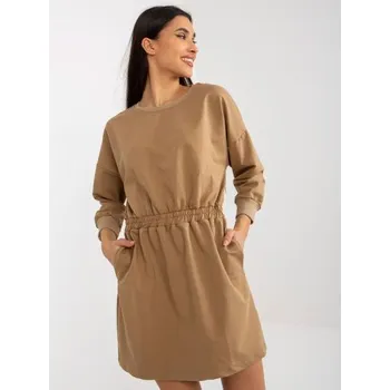 Dámské šaty Dámské šaty s elastickým pasem ANNABELLE hnědé