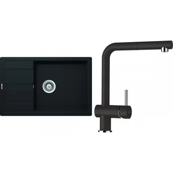 Kuchyňský dřez Set Schock S19-4 (dřez Manhattan D-100LS Onyx + baterie Epos.120 Onyx)