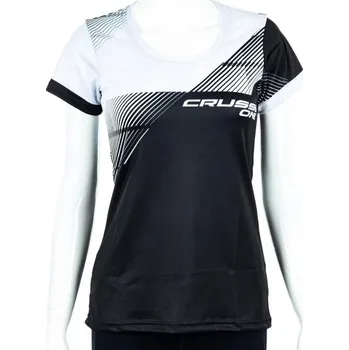 Dámské tričko Dámské športové tričko Crussis - ONE, krátky rukáv, černá - bílá S